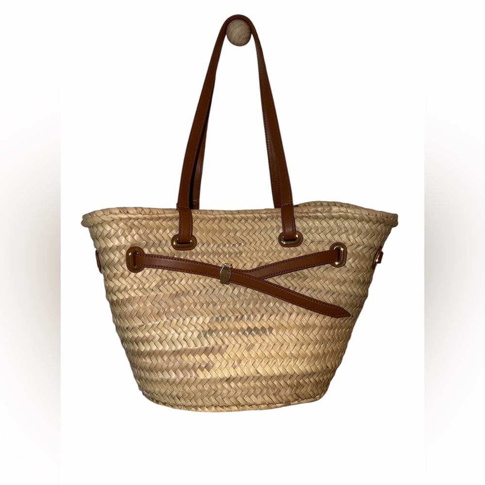 Veronica Beard Raffia Woven Tote Bag
